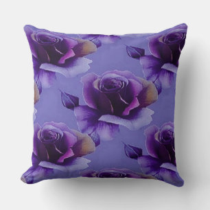Couple Rose Floral Motif Jeter Oreiller