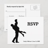 Couple Silhouette Moderne - Carte de Réponse (Devant / Derrière)