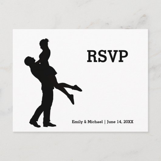 Couple Silhouette Moderne - Carte de Réponse (Devant)