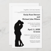 Couple Silhouette moderne - Faire-part de mariage (Devant / Derrière)