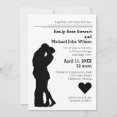 Couple Silhouette moderne - Faire-part de mariage (Devant)