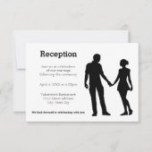 Couple Silhouette Moderne - Invitation de Réceptio (Devant)