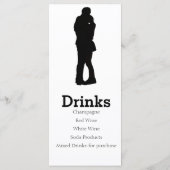 Couple Silhouette Moderne - Menu Réception (Dos)