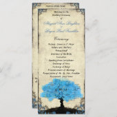 Couple Silhouette Tree Vintage Wedding Programme (Devant / Derrière)