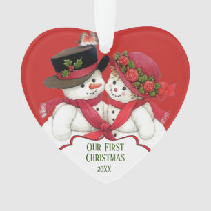Couple Snowman, Premier Noël