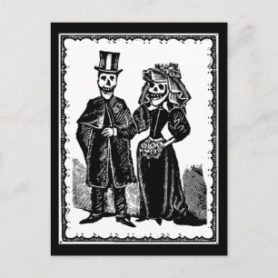 Couple squelette - Carte postale