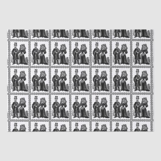 Couple squelette - Papier de soie (Recto)