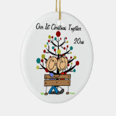 Couple sur banc Ornement de vacances personnalisé (Droite)