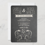 Couple sur Chalkboard Lesbian Faire-part de mariag<br><div class="desc">Le couple Doodle sur la carte de faire-part de mariage gay de tableau - Enfin, des millions de personnes sont maintenant libres d'express de leur amour l'un pour l'autre par le mariage. Nous ne pouvions pas être plus heureux. Pour célébrer votre journée spéciale, nous présentons un doodle ultra mignon d'un...</div>