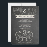 Couple sur Chalkboard Lesbian Faire-part de mariag<br><div class="desc">Le couple Doodle sur la carte de faire-part de mariage gay de tableau - Enfin, des millions de personnes sont maintenant libres d'express de leur amour l'un pour l'autre par le mariage. Nous ne pouvions pas être plus heureux. Pour célébrer votre journée spéciale, nous présentons un doodle ultra mignon d'un...</div>