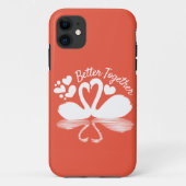 Couple Swan Silhouette Reflection in water Case-Mate iPhone Case (Achterkant)
