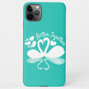 Couple Swan Silhouette Reflection in water iPhone 11Pro Max Hoesje