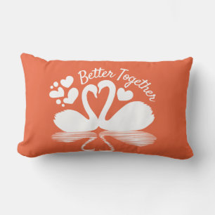 Couple Swan Silhouette Reflection in water Kussen