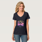 Couple Swan Silhouette Reflection in water T-shirt (Voorkant volledig)
