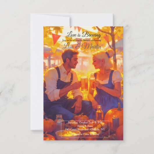 Couple Toasting Fall Invitation (Devant)