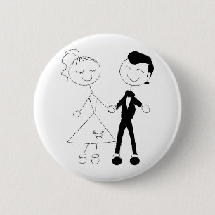 Couple van 1950 naar boven gedrukt ronde button 5,7 cm