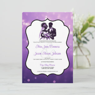Couple violet Faire-part de mariage