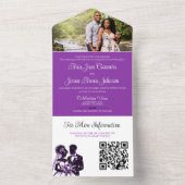 Couple violet tout en une invitation (À l'intérieur)