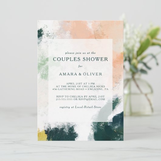 Couples Abstraits colorés Invitation douche (Debout devant)