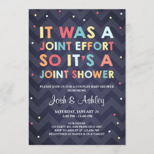 Couples Baby shower invitation Coed Douche Joint