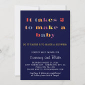 Couples Baby showers Invitation Navy (Devant)