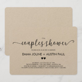 Couples Bridal Shower Invitation - Kraft Kaart