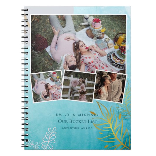 Couples BUCKET LIST Photo Collage Newlywed Journal (Devant)
