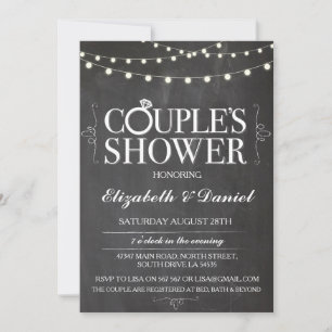 Couples Chalk Chaîne Lumières Invitation