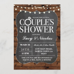 Couples Chalk Chalk Éclairage Invitation