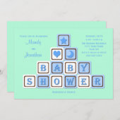 Couples Coed Baby shower Invitation for a Boy Kaart (Voorkant / Achterkant)