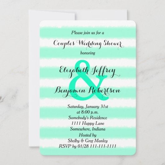 Couples Coed Wedding shower Invitation Aquarelle (Devant)
