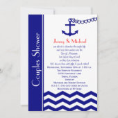 Couples Coed Wedding shower Invitations Marine Blu (Devant)