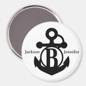 Couple's Custom B Initiaal Anker Cruise Door Magneet (Voorkant / Achterkant)