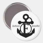 Couple's Custom E Initiaal Anker Cruise Door Magneet (Voorkant / Achterkant)