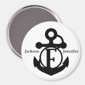 Couple's Custom F Initiaal Anker Cruise Door Magneet (Voorkant / Achterkant)