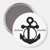 Couple's Custom L Initiaal Anker Cruise Door Magneet (Voorkant / Achterkant)