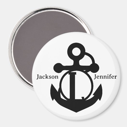 Couple's Custom L Initiaal Anker Cruise Door Magneet (Voorkant / Achterkant)