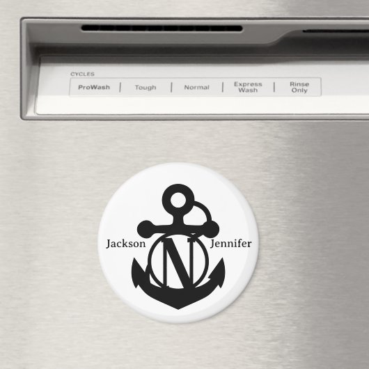 Couple's Custom N Initiaal Anker Cruise Door Magneet (Insitu (Vaatwasser))