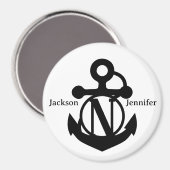 Couple's Custom N Initiaal Anker Cruise Door Magneet (Voorkant / Achterkant)