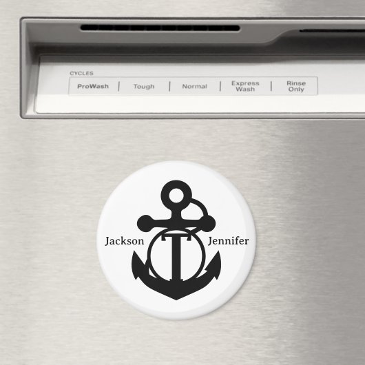 Couple's Custom T Initiaal Anker Cruise Door Magneet (Insitu (Vaatwasser))