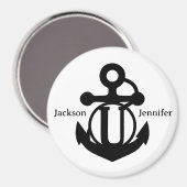 Couple's Custom U Initiaal Anker Cruise Door Magneet (Voorkant / Achterkant)