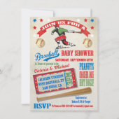 Couples de baseball Baby Shower Invitations (Devant)