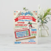 Couples de baseball Bébé Révéler les invitations à (Debout devant)