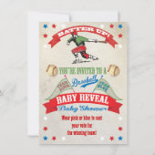 Couples de baseball Bébé Révéler les invitations à (Dos)