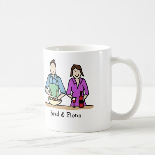 Couples de cuisine - tasse personnalisée de bande (Droite)