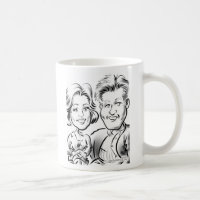 Couples de tasse de caricature de NYJTL