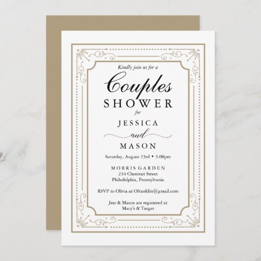 Couples décoratifs Douche Invitation (Devant / Derrière)