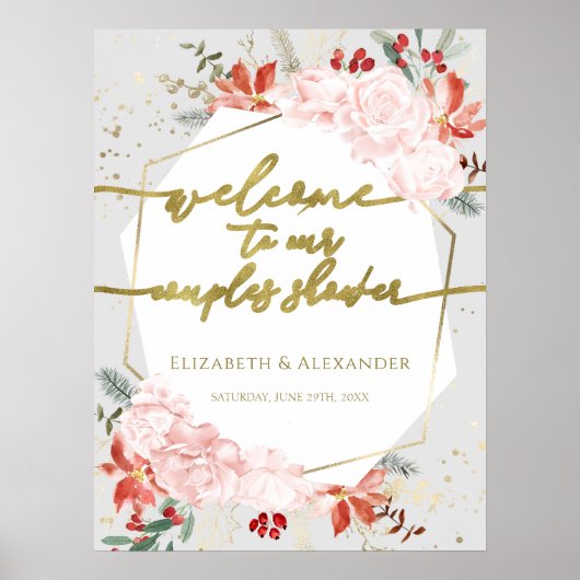 Couples d'hiver Affiche de bienvenue de douche Gil (Devant)