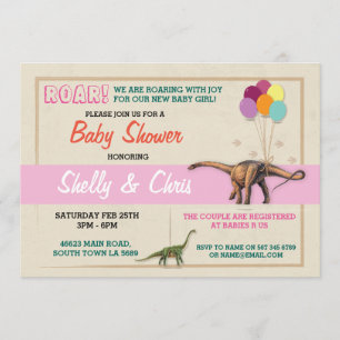 Couples Dinosaur Baby shower C'est une Invitation