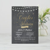 Couples d'or Douche Polka Dot Chalk Invitation (Debout devant)